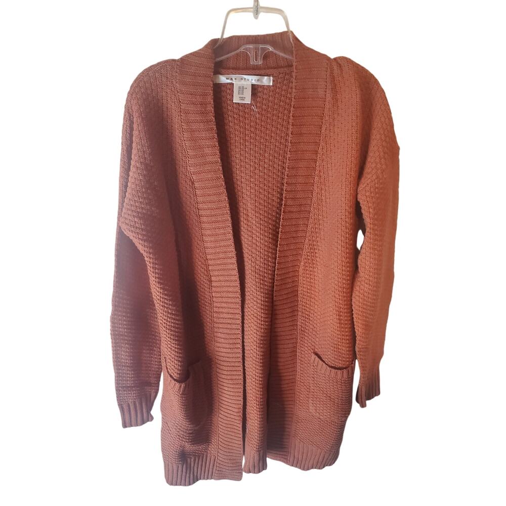 Max Studio Burnt Orange Knit Cardigan Sweater, NWT, XS